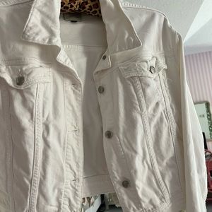 Joes Jeans white cropped denim jacket frayed S